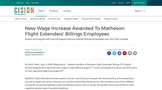New Wage Increase Awarded To Matheson Flight Extenders' Billings ...
