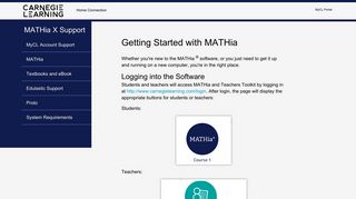 Getting Started with MATHia - Carnegie Learning
