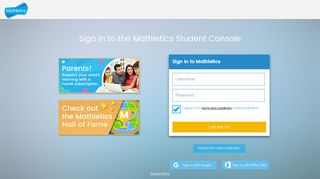 Sign in to the Mathletics Student Console