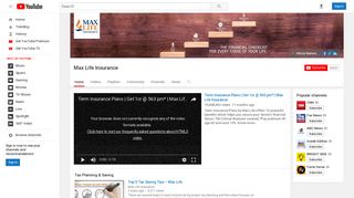 Max Life Insurance - YouTube
