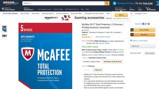 McAfee 2017 Total Protection | 5 Devices | PC/Mac ... - Amazon UK