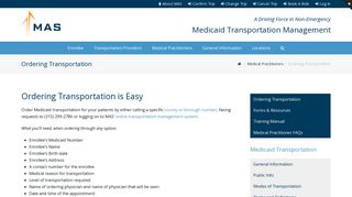 Ordering Transportation – MAS - Medical Answering Services