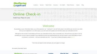 Online Check-in | MedSpring Urgent Care