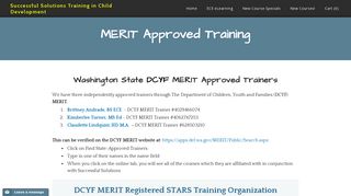 DEL MERIT STARS Training - Successful Solutions Training in Child ...