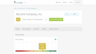 McLane Company, Inc. 401k Rating by BrightScope