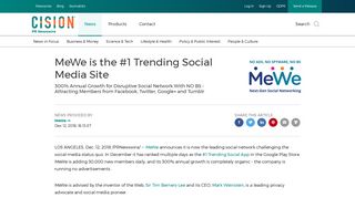 MeWe is the #1 Trending Social Media Site - PR Newswire