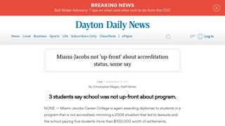 Miami-Jacobs not 'up-front' about accreditation status, some say