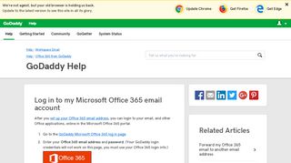 Log in to my Microsoft Office 365 email account | GoDaddy Help US