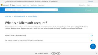 What is a Microsoft account? | Skype Support