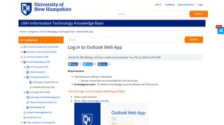 Log in to Outlook Web App - University of New Hampshire