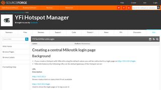 YFi Hotspot Manager / Wiki / YfiTechMikrotikLogin - SourceForge