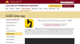 Urolith Center App | College of Veterinary Medicine - University of ...