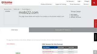 www.mobi22.com - Domain - McAfee Labs Threat Center