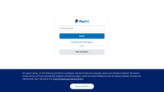 Loggen Sie sich bei PayPal ein