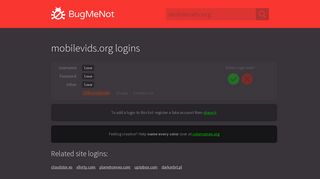 mobilevids.org passwords - BugMeNot