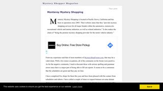 Monterey Mystery Shopping | Mystery Shopper Magazine