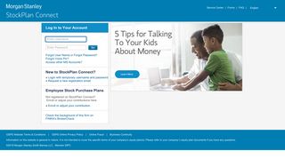 Morgan Stanley StockPlan Connect login page