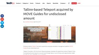 Tallinn-based Teleport acquired by MOVE Guides for undisclosed ...