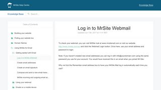 Log in to MrSite Webmail | MrSite Knowledge Base - MrSite Help Centre