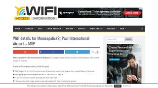 Wifi details for Minneapolis/St Paul International Airport - MSP - Your ...