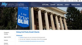Using 3rd Party Email Clients | Middle Tennessee State University