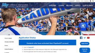 Application Status | Middle Tennessee State University