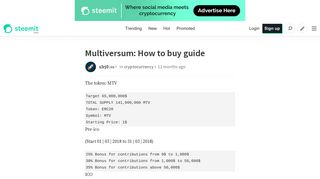Multiversum: How to buy guide — Steemit