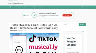 Tiktok Musically Login: Tiktok Sign Up, Reset Tiktok Account Password ...