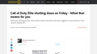 Call of Duty Elite shutting down on Friday - What that means for you ...