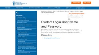Student Login User Name and Password - American InterContinental ...