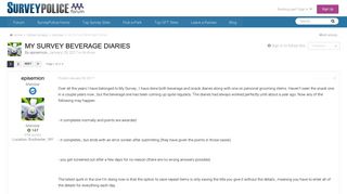 My Survey Beverage Diaries - Archive - SurveyPolice Forum