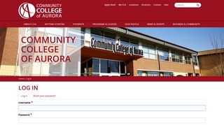 Log in | Community College of Aurora in Colorado: Aurora, Denver ...