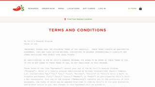 Chili's | Terms and Conditions