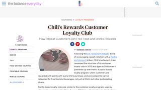Chili's Rewards Customer Loyalty Club - The Balance Everyday