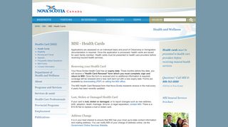 MSI - Health Cards | novascotia.ca - Government of Nova Scotia