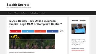 MOBE Review – My Online Business Empire, Legit MLM or Complaint ...