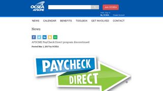 AFSCME PayCheck Direct program discontinued - News - OCSEA