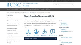 Time Information Management (TIM) - Finance