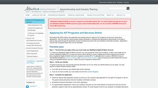 Tradesecrets - Applying for AIT Programs and Services Online