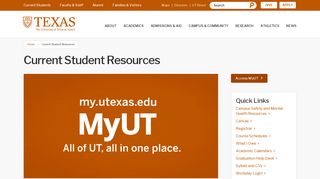 Current Student Resources | The University of Texas at Austin