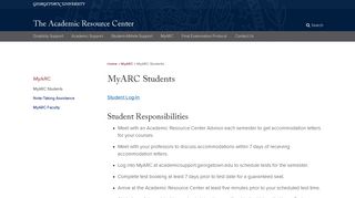 MyARC Students | The Academic Resource Center | Georgetown ...