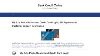 My BJ's Perks Mastercard Credit Card Login, Bill Payment and ...