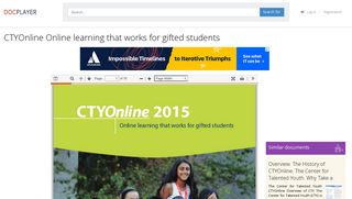 CTYOnline Online learning that works for gifted students - PDF