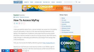 How To Access MyPay | Military.com