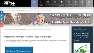 United Nations Volunteers (UNV): UNV Roster and Volunteers - Verge ...