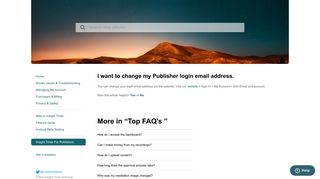 I want to change my Publisher login email address. – Insight