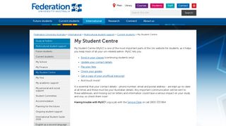 My Student Centre - Federation University Australia