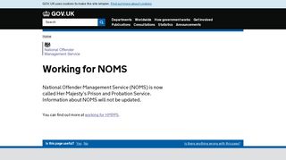 Working for NOMS - National Offender Management Service - GOV.UK