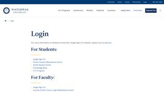 Login - National University