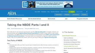 Taking the NBDE Parts I and II | ASDA